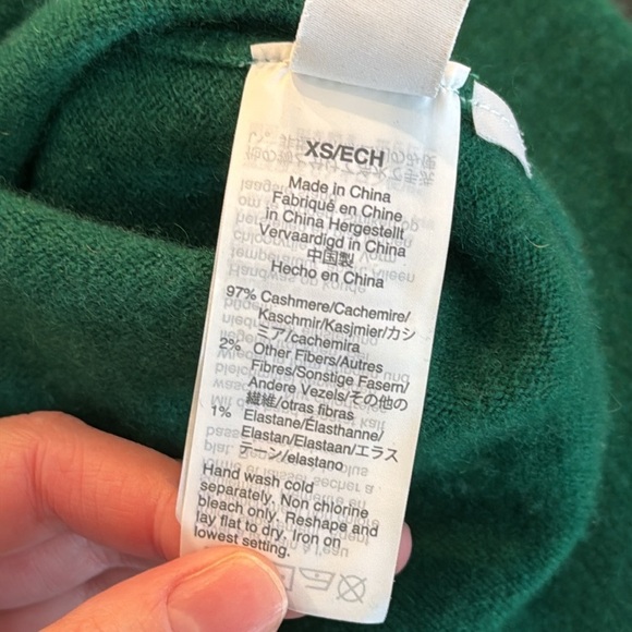 J. Crew 100% Cashmere crewneck sweater with Lurex metallic heart XS - Picture 6 of 6